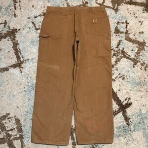 Vintage Carhartt B11 BRN Canvas Carpenter Pants Size 40x30 Workwear Khaki Brown